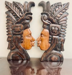 Vintage Set Of Hand Carved Wood Folk Art From Honduras