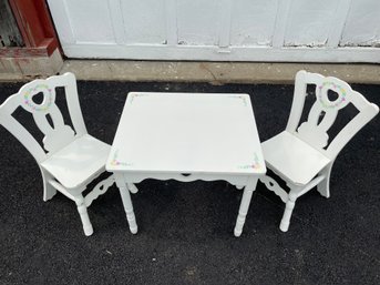 Children's White Table And Chairs