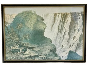 '10 The Falls From The Narrow Neck Near The Eastern Headland Of The Outlet' Original 1865 Lithograph
