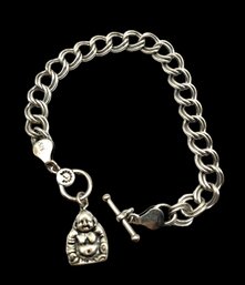 Vintage Italian Shtromberg Sterling Silver Buddha Charm Bracelet