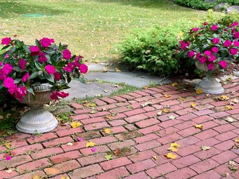 Pair Of Concrete Garden Urns