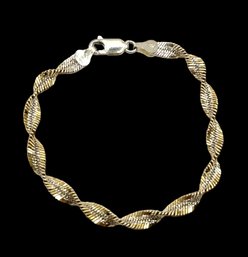 Beautiful Vintage Italian Sterling Silver With Some Vermeil Twisted Bracelet