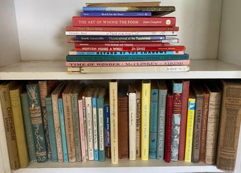 Two Shelves Of Older And Newer Children Books