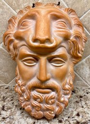 Vintage Handmade Terracotta Mask Of HERCULES