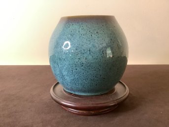 BAMBOUSMAY POTTERY VASE WITH STAND