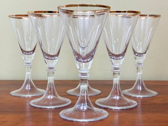 A Set Of 6 Gilt Rimmed Cocktail Glasses