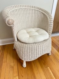 White Wicker Side Chair