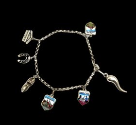 Vintage European Silver Charms Bracelet