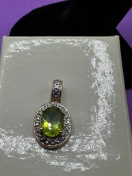 Peridot Pendant On Sterling Silver