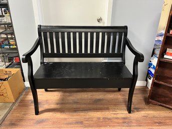 Black Painted Storage Bench