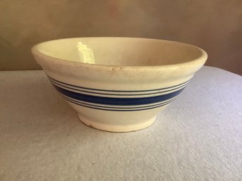 Vintage Blue Band Stoneware Mixing Bowl