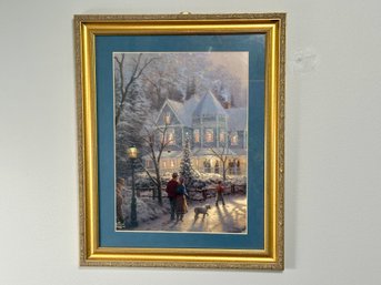 Thomas Kinkaid 'Holiday Gathering' Framed Print