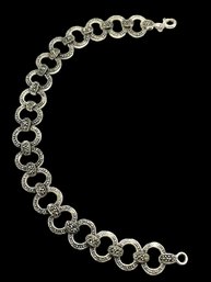 Vintage Sterling Silver And Marcasite Linked Bracelet