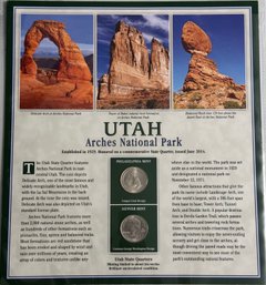 Lot Of 2 2014 P/D Utah Arches National Park State Quarters