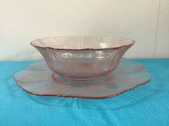 Pink Depression Glass Lot Of 2