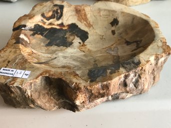 Petrified Wood Bowl, 4 LB.  7 Inch By 6 Inch