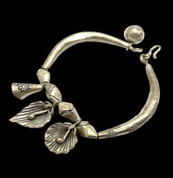 Vintage Sterling Silver Engraved Flowers Bracelet