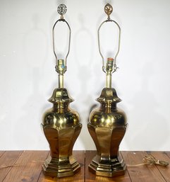 A Pair Of Vintage Brass Lamps