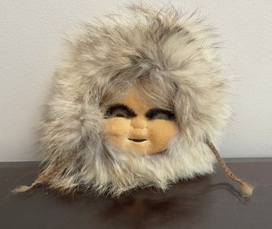 Vintage NATIVE ALASKAN Fur Hide Mask By CHARLENE KILLBEAR