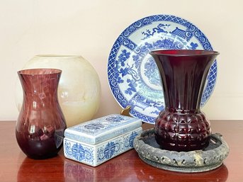 Vintage Glass And Ceramic Decor