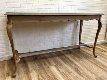 Gorgeous French Country Console Table With Protective Glass Top