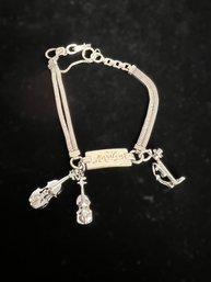 Sterling Silver 1940s Vintage Charm Bracelet - Customized Marilyn 12-25-47