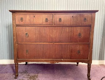 Antique Wood Four Drawer Dresser