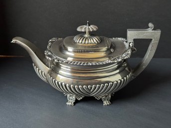 English 19C Sterling Silver Teapot / 2