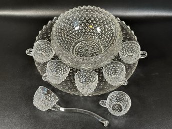 A Rare Complete Punch Set By Duncan & Miller, Vintage Hobnail