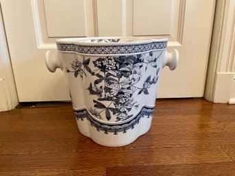 Brownfield & Sons Blue And White Ceramic Champagne Cooler With Inset Lid