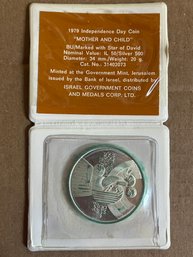 Nice 1979 Independence Day Coin 'Mother And Child' BU Marked/Star Of David