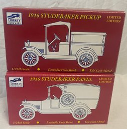 Two Liberty Classics 1916 Studebaker Coin Banks