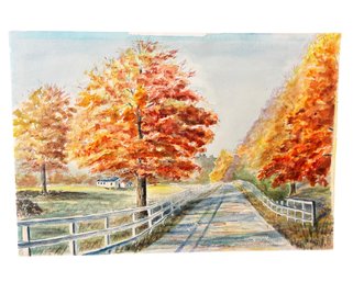 Original Watercolor - Back Of Dundee Road - Jan 61