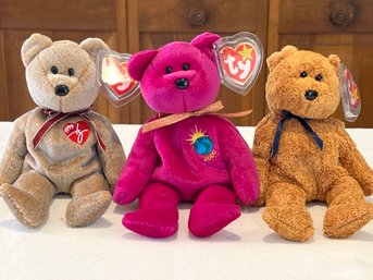 Three Bear Beanie Babies