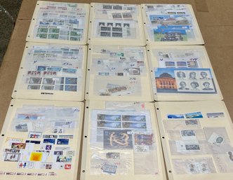 Unused Int. Stamps In Manilla Stamp Binder Holders (9)