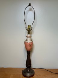 Vintage Hand Painted Lamp With Gold Detail