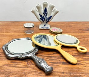 The Antique Vanity Top - Bakelite, Silver Plate, And More