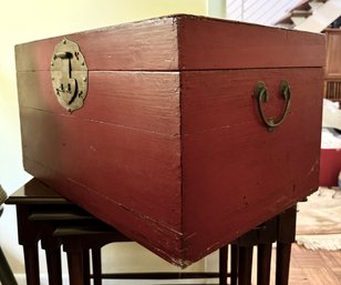 Vintage Asian Lacquered Wood Chest