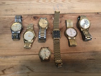7 Watches, Waltham, Pulsar,peugeot, 2 Seiko, Lorus & Q&Q.    #g10