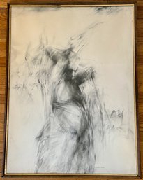 Carol Buettner Rowan, Original Drawing Charcoal On Paper