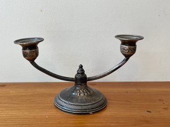 Vintage Sterling Silver  Weighted Double Arm Candle Holder