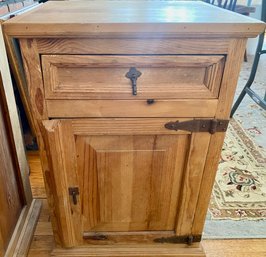 Vintage Pine Nightstand With Drawer