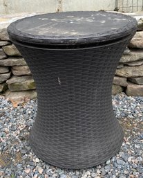 Resin Rattan Drink Cooler Patio Table