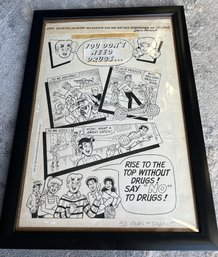 RARE Original ARCHIE Comic Book Cover Art- Production Notes And Modifications- Anti-drug Campaign