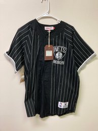 Brooklyn Nets Button Front Jersey Size Medium Mitchell & Ness