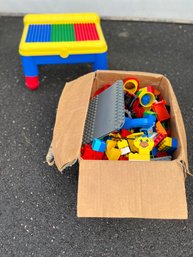 Lot Of Legos And Lego Bench  Organizer