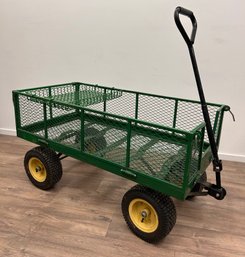 Falconer Steel Garden Cart With Shelf And Foldable Sides