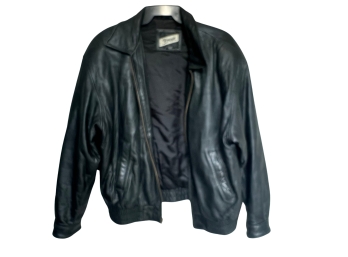 Viaggio Men's Black Leather Italian Designer Jacket - Size L