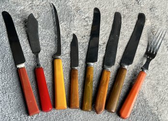 Grouping Of Vintage ART DECO Bakelite Handled Cutlery