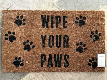 A Door Mat - Wipe Your Paws! - New With Tag